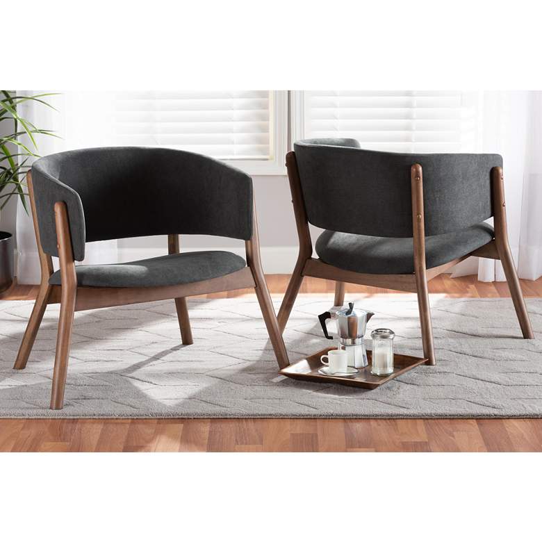 Image 1 Baxton Studio Baron Dark Gray Fabric Accent Chairs Set of 2 in scene