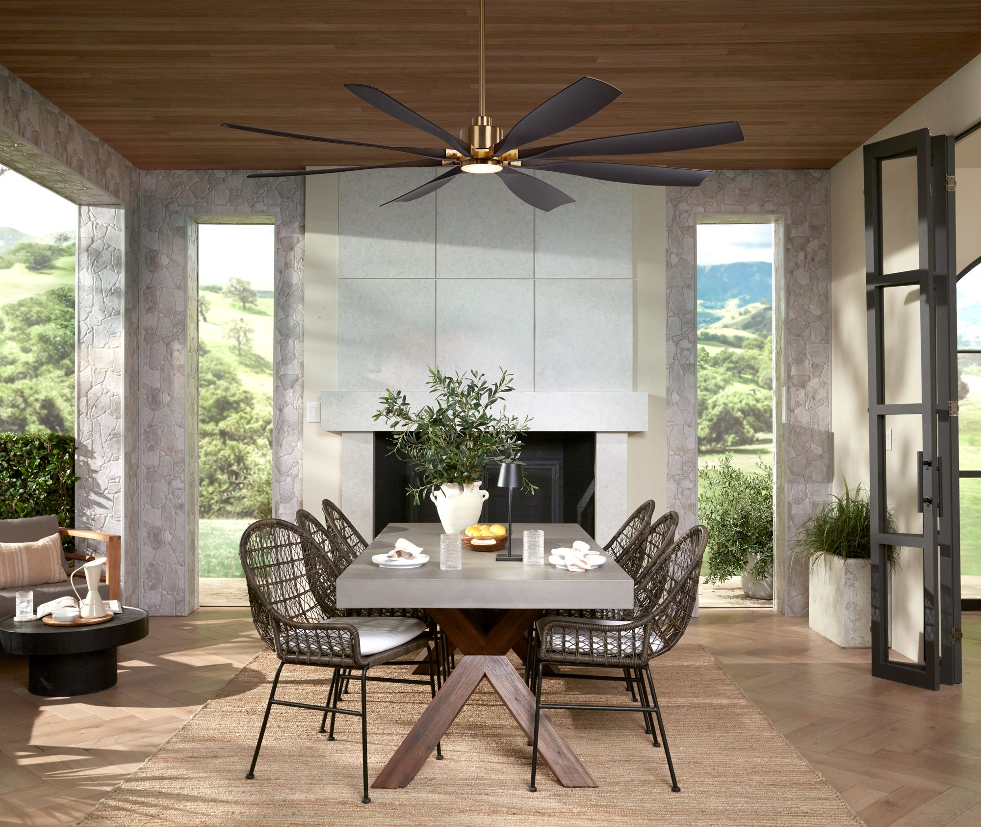 Watch A Video About the 72 Casa Vieja Vortex Soft Brass Walnut LED Ceiling Fan with Remote