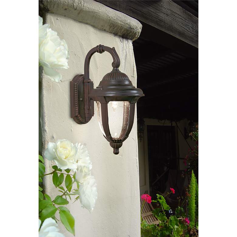 Image 1 Casa Sierra™ 14 1/2" High Bronze Traditional Outdoor Wall Light in scene