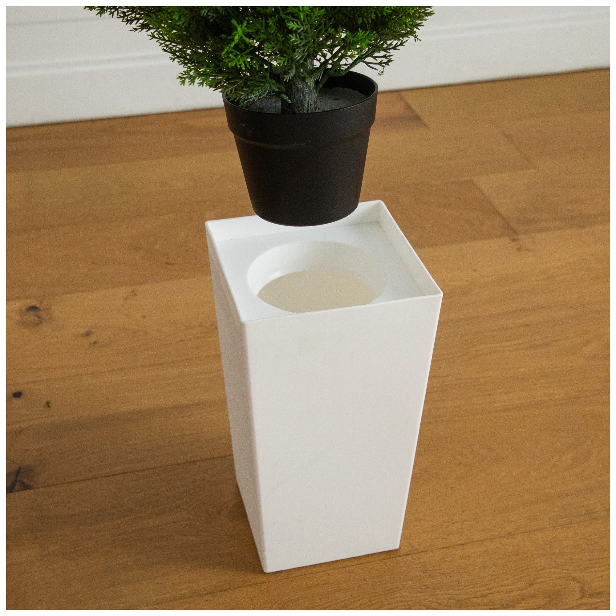 45in. UV Resistant Artificial Cedar Tree in White Tower Planter