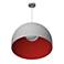 45M83 - White Pendant fixture with dome shade in red tone