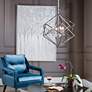 Thumbnail1 of Uttermost Euclid 26" Wide Polished Nickel 6-Light Pendant in scene
