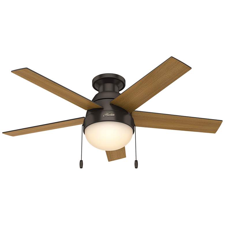 Image 1 46" Hunter Anslee LED Bronze Finish Ceiling Fan with Pull Chain