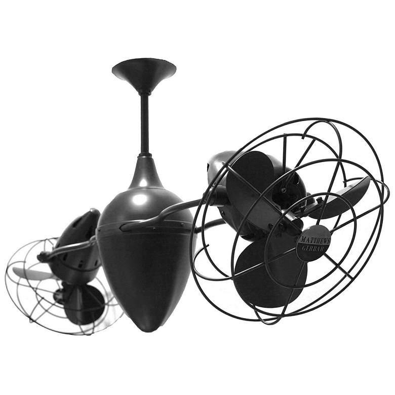 Image 1 46" Matthews Ar Ruthiane Black Dual Head Rotational Ceiling Fan