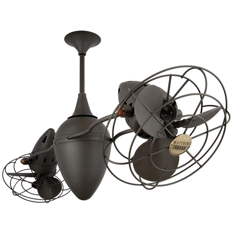 Image 1 46 inch Matthews Ar Ruthiane Bronzette Dual Head Rotational Ceiling Fan