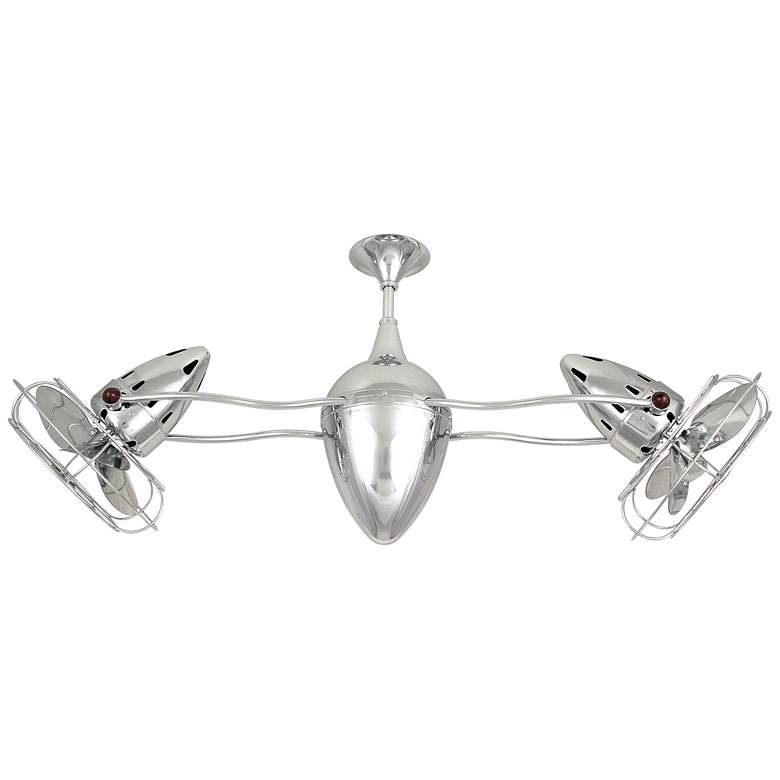 Image 1 46 inch Matthews Ar Ruthiane Chrome Dual Head Rotational Ceiling Fan