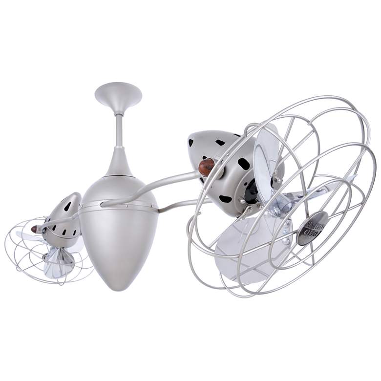 Image 1 46" Matthews Ar Ruthiane Nickel Dual Head Rotational Ceiling Fan