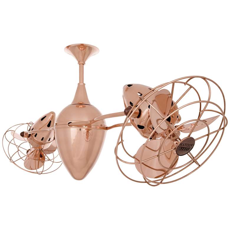 Image 1 46 inch Matthews Ar Ruthiane Polished Copper Rotational Ceiling Fan