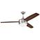 46" Phaze II Brushed Nickel LED Ceiling Fan w/ Walnut Blades