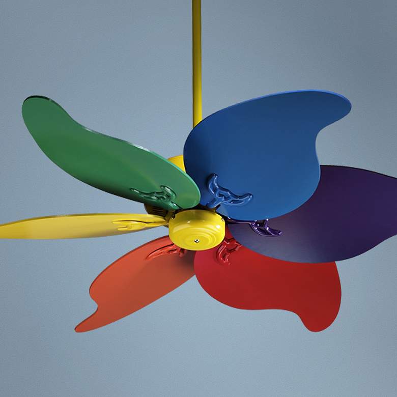 Image 1 46 inch Quorum Pinwheel Multi-Colored Ceiling Fan