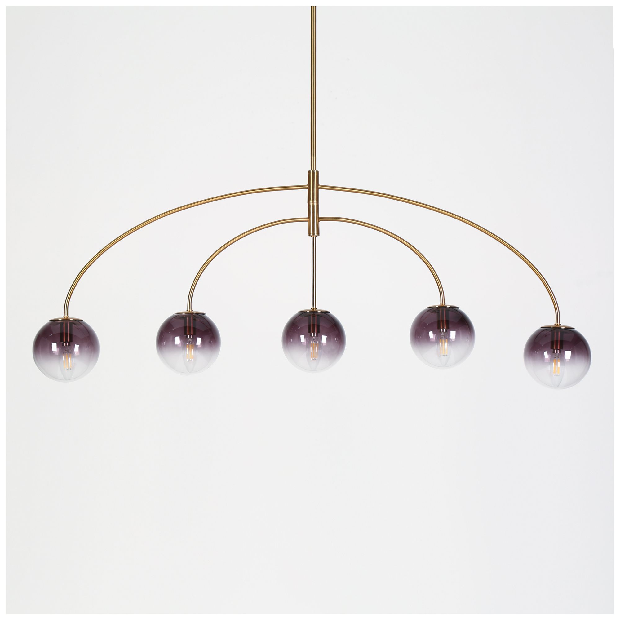 Image 3 46" Wide Brass 5-Light Island Chandelier with Gradient Glass Shades more views