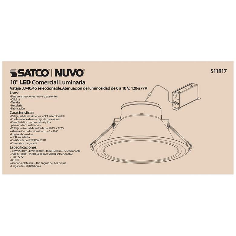 Image 6 46 Watt Commercial LED Downlight; 10 in.; Color and Lumen Adjustable more views