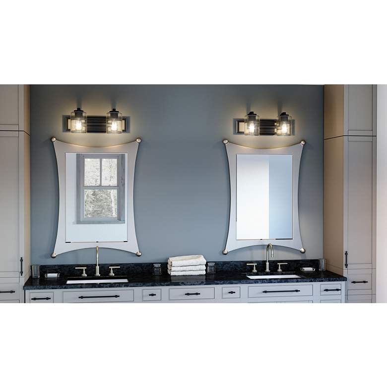 Image 1 Quoizel Lansdowne 7 1/4"H Matte Black 2-Light Wall Sconce in scene