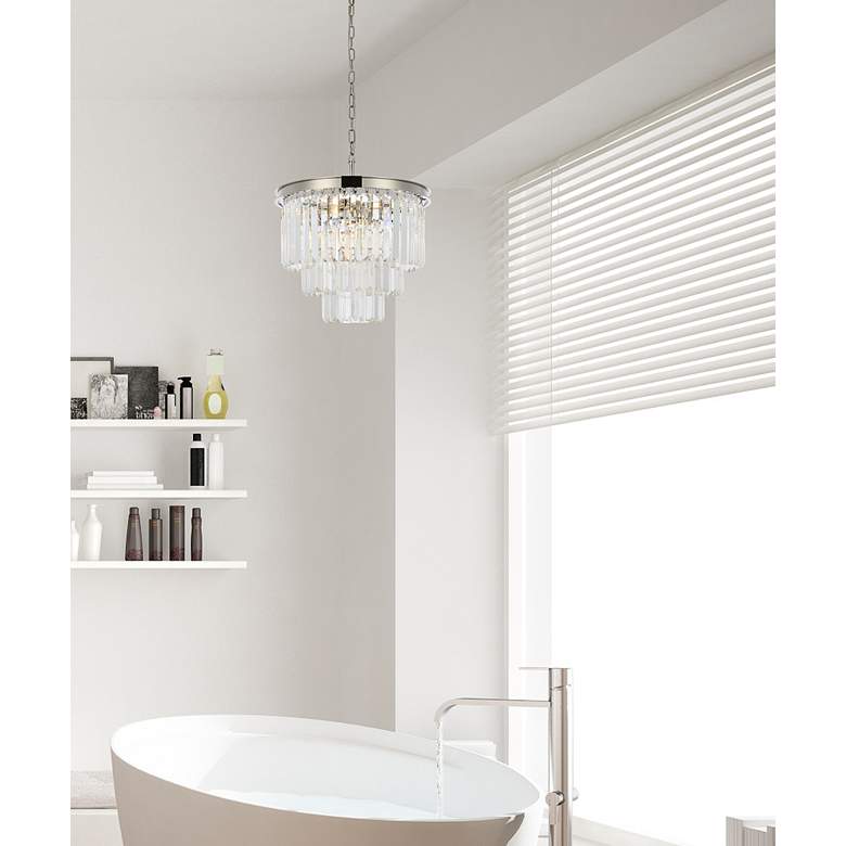 Image 1 Sydney 20"W Polished Nickel Clear Crystal 9-Light Chandelier in scene