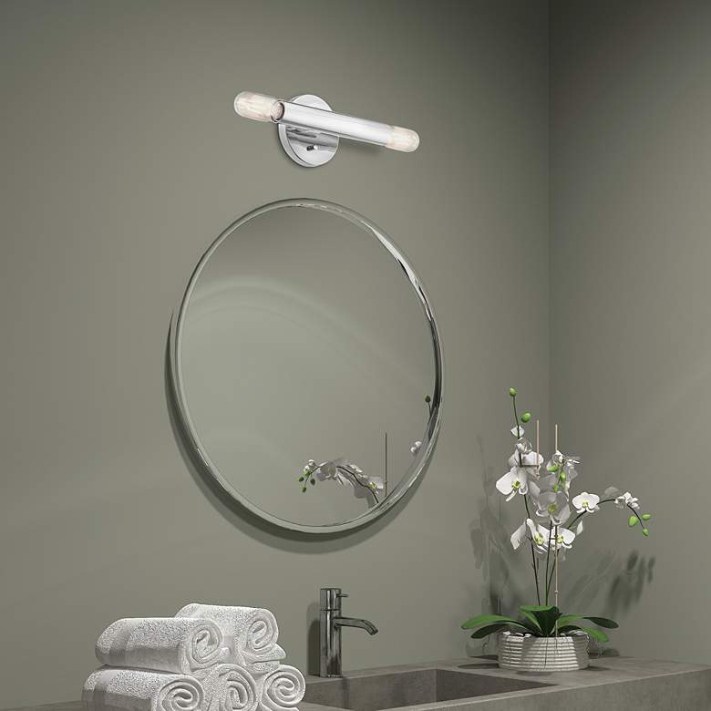 Image 1 Copenhagen 10" High Polished Chrome 2-Light Wall Sconce in scene