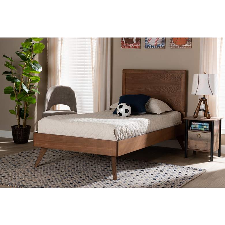 Image 1 Baxton Studio Jiro Walnut Brown Twin Size Platform Bed in scene