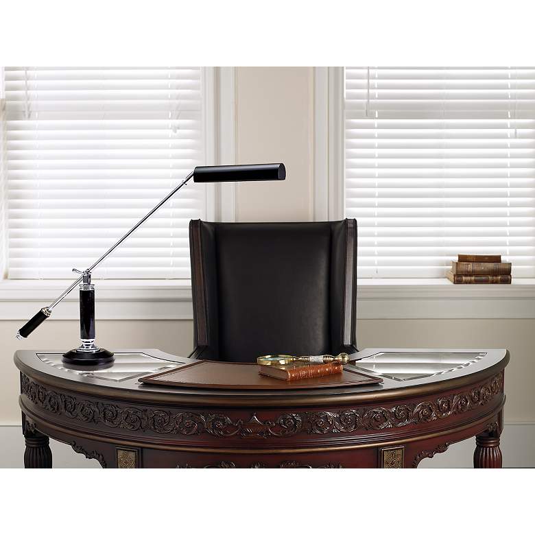 Image 1 House of Troy 21" High Balance Arm Black Chrome Adjustable Desk Lamp in scene