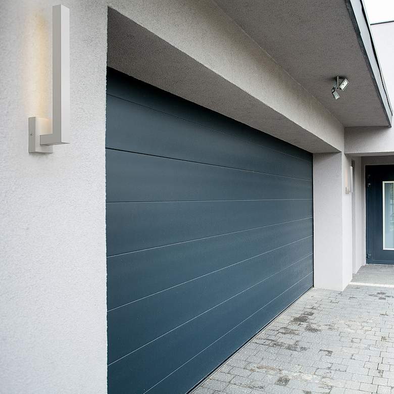 Image 1 Edge 18 1/2" High White LED Outdoor Wall Light in scene