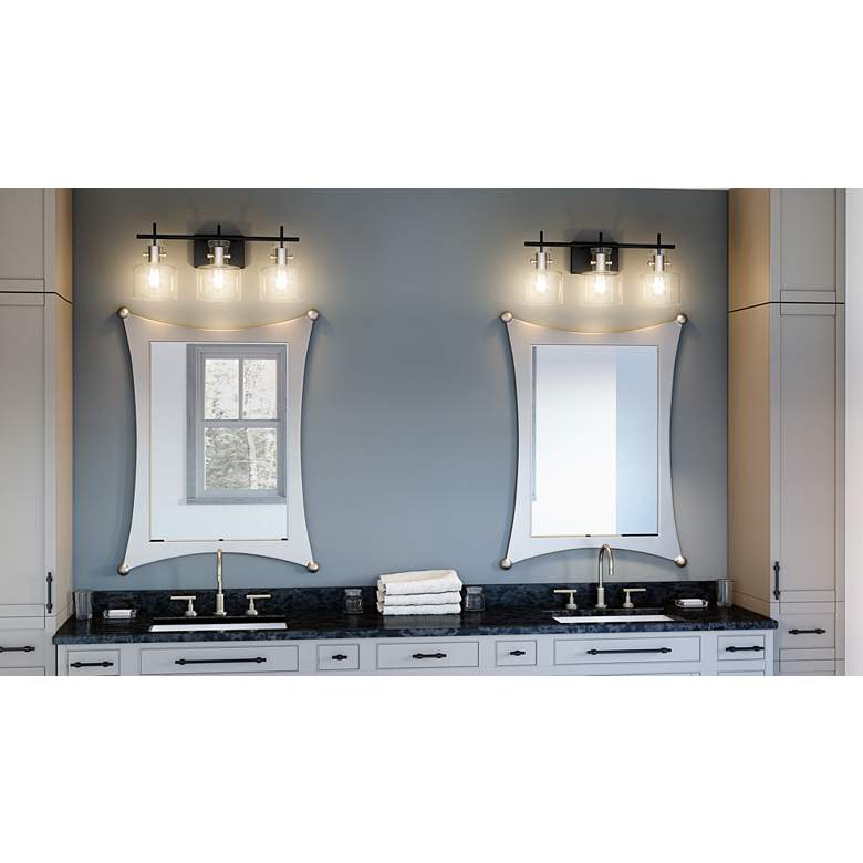 Image 1 Quoizel Pensbury 23 1/2" Wide Matte Black 3-Light Bath Light in scene