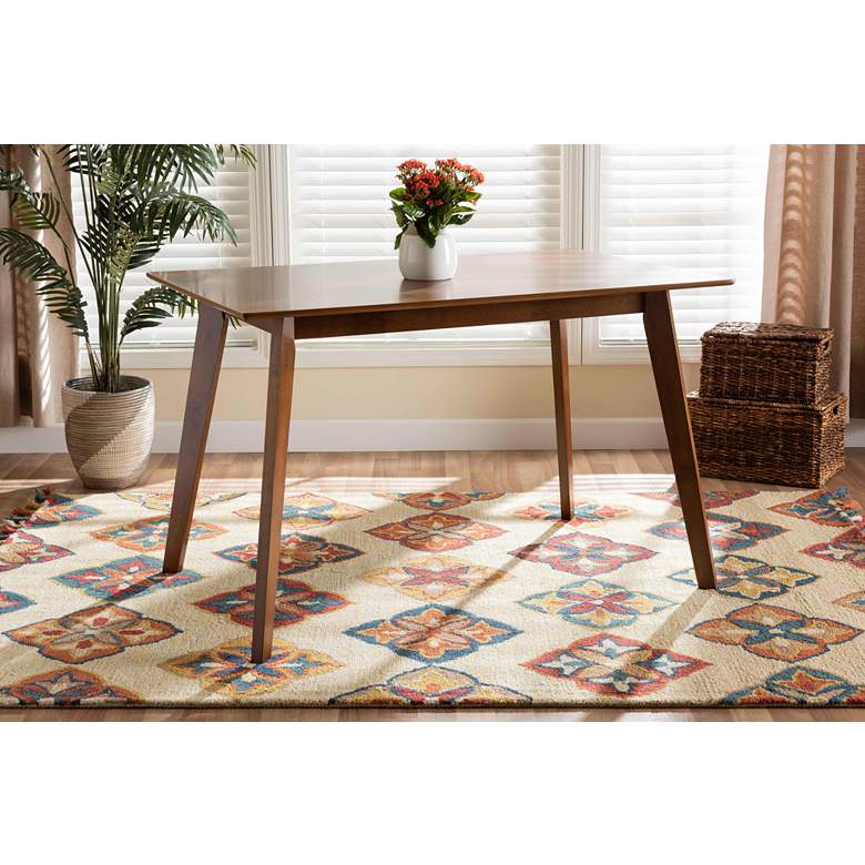 Image 1 Baxton Studio Maila 47 1/4" Wide Walnut Brown Dining Table in scene