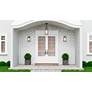Thumbnail1 of Quoizel Bramshaw 13 3/4" High Matte Black Outdoor Wall Light in scene