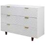 47.2" Wide Wave Patterned White Contemporary Dresser