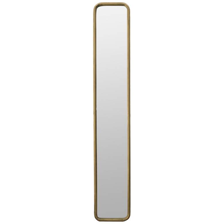 Image 1 47.2"H x 8"W Gold Rounded Corner Slim Profile Rectangular Mirror