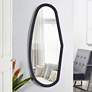 47.25"H x 19.9"W Matte Black Mirror With Organic Shape And Knob F
