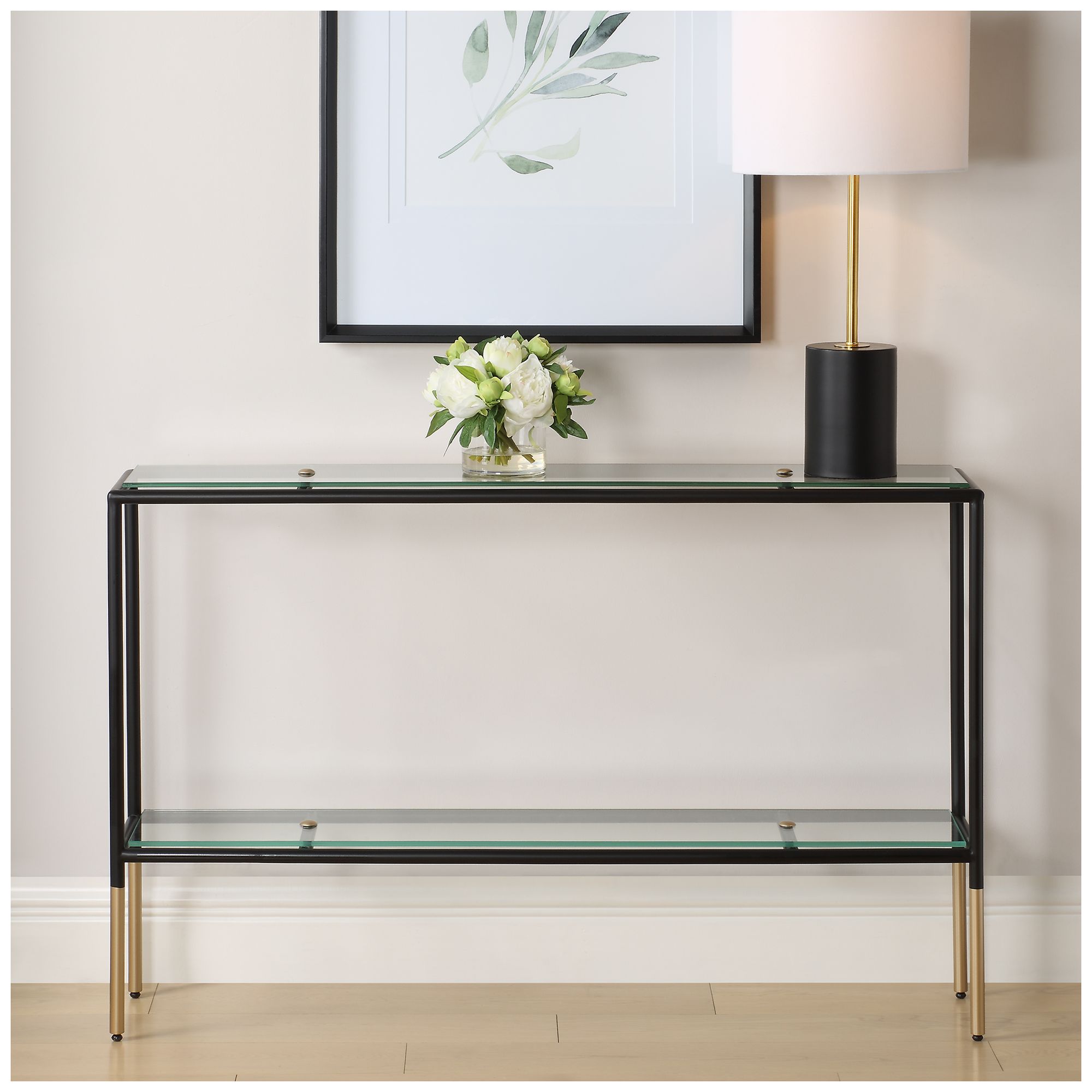 Image 6 47.88" Wide Black and Gold Console Table more views