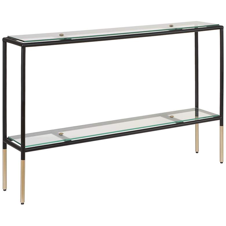 Image 3 47.88" Wide Black and Gold Console Table more views