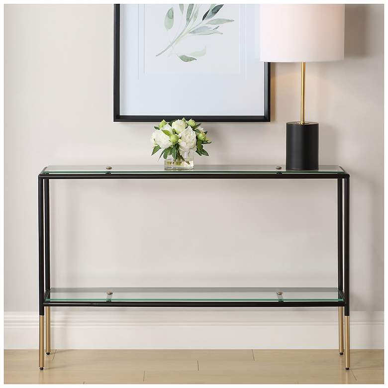 Image 6 47.88" Wide Black and Gold Console Table more views