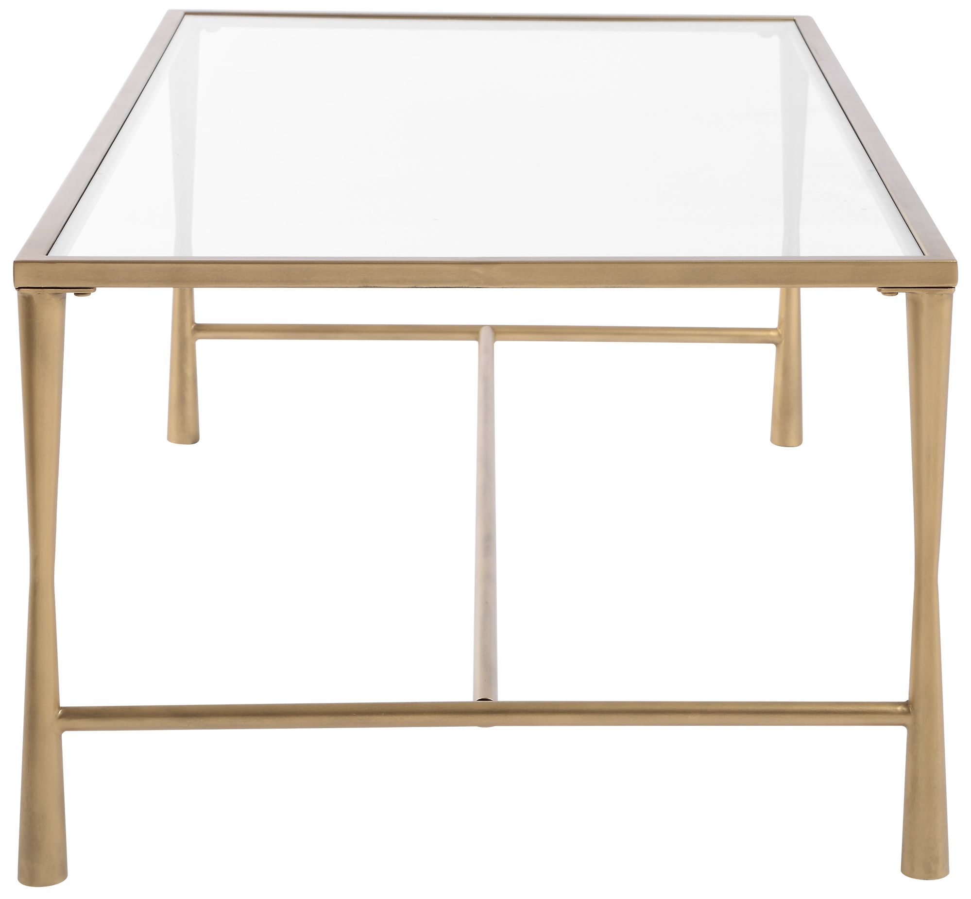 Image 5 47" Wide Gold Metal with Glass Top Coffee Table more views