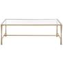 2_47" Wide Gold Metal with Glass Top Coffee Table