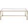 47" Wide Gold Metal with Glass Top Coffee Table