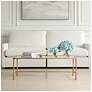 3_47" Wide Gold Metal with Glass Top Coffee Table more views