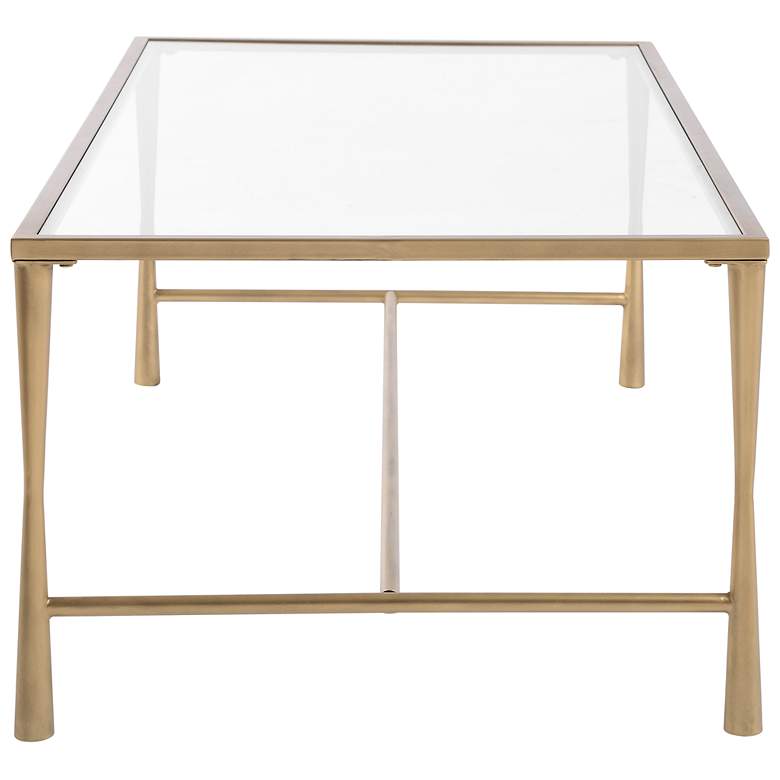 Image 5 47" Wide Gold Metal with Glass Top Coffee Table more views