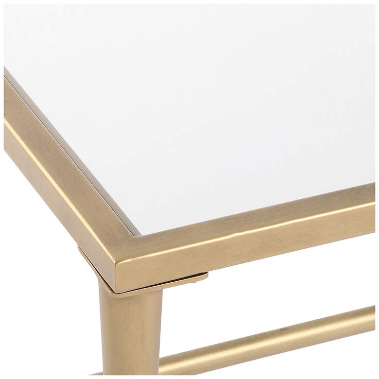 Image 6 47" Wide Gold Metal with Glass Top Coffee Table more views