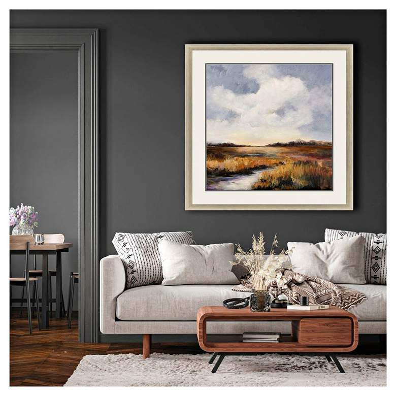 Image 1 Amber Morn 41"W x 41"H Framed Art in scene