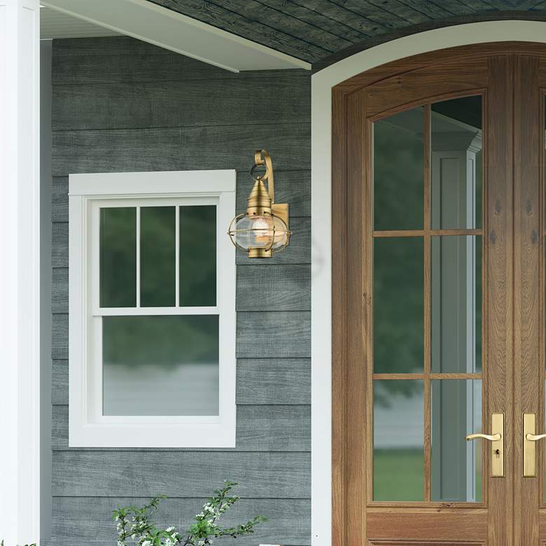 Image 1 Newburyport 14 3/4" High Bronze Outdoor Wall Light in scene