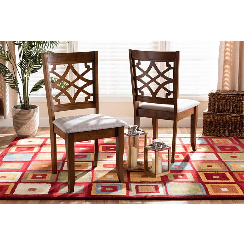 Image 1 Baxton Studio Mael Walnut Brown Dining Chairs Set of 2 in scene