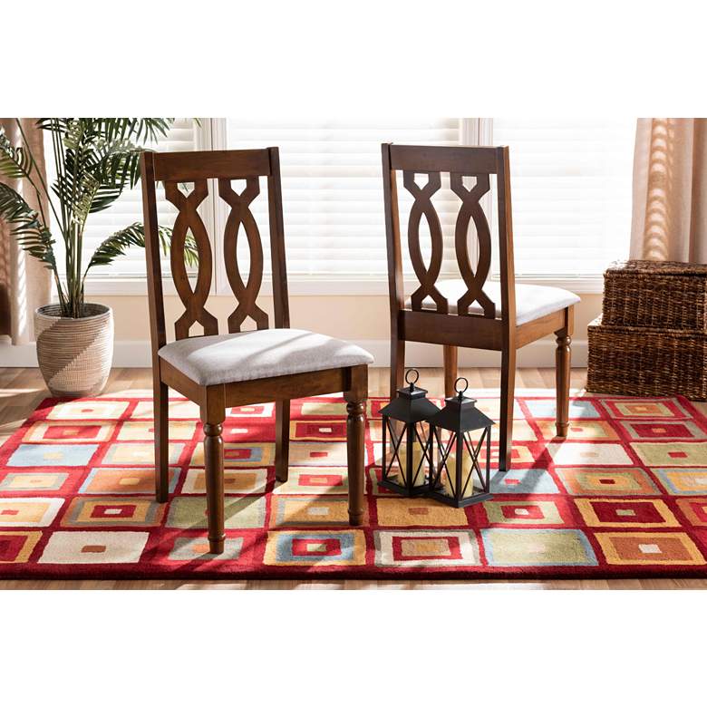 Image 1 Baxton Studio Cherese Walnut Brown Dining Chairs Set of 2 in scene