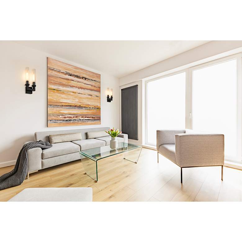 Image 1 Beau 16 3/4" High Bronze 2-Light Wall Sconce in scene