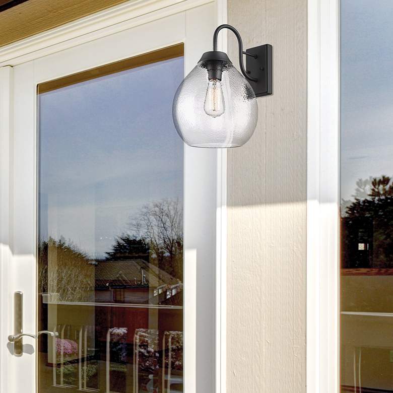 Image 1 Ariella 14 3/4" High Natural Black Outdoor Wall Light in scene