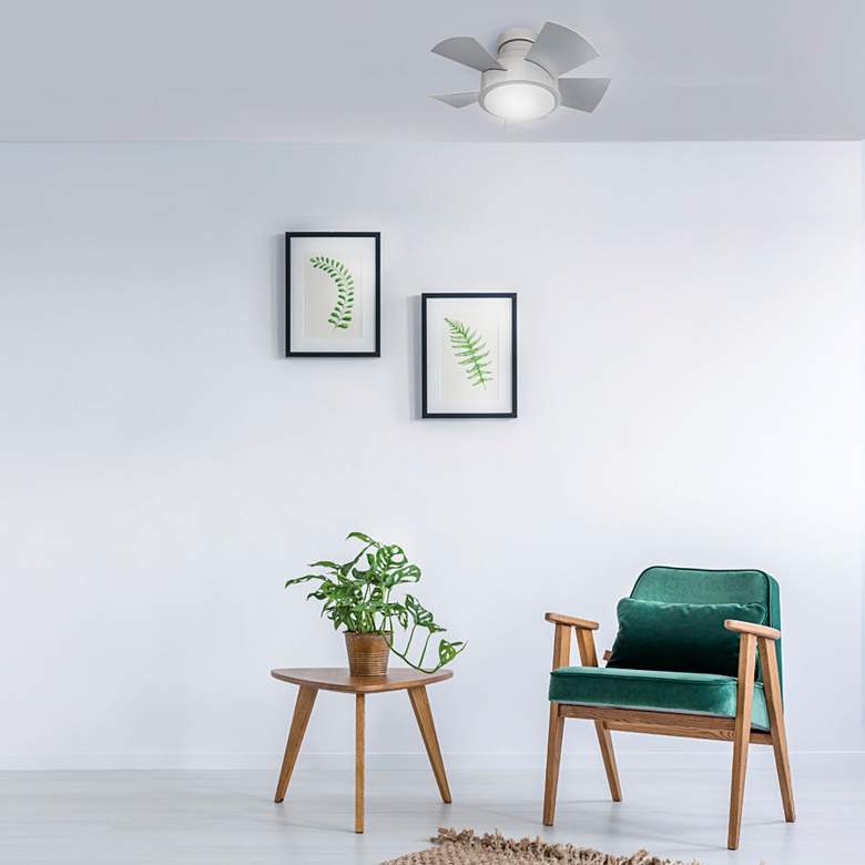 Image 1 26" Modern Forms Vox Titanium 3500K LED Smart Ceiling Fan in scene