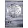 48.2" x 32.5" Silver Moon Monochromatic Hand Painted Seascape Wal