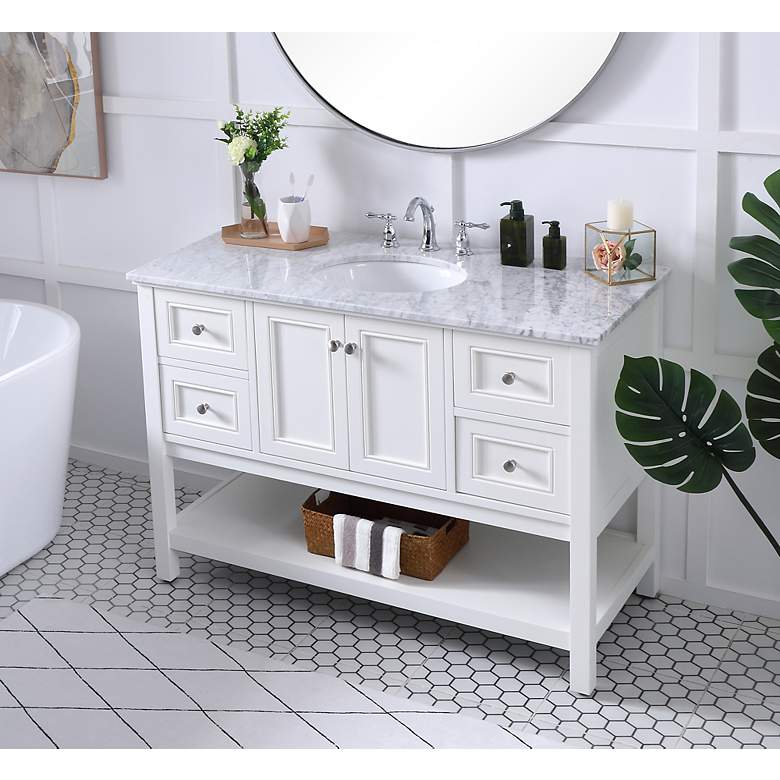 Image 4 48 In. Single Bathroom Vanity Set - White more views