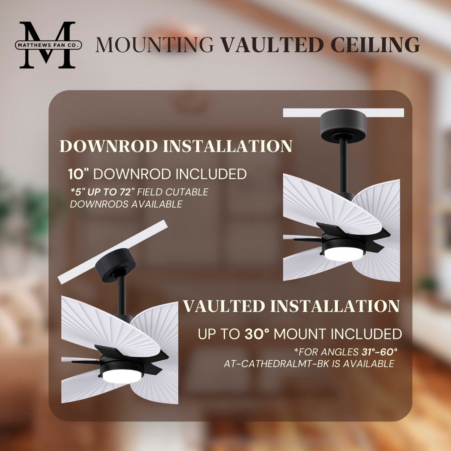 48" Alessandra Black LED Ceiling Fan with Matte White Blades