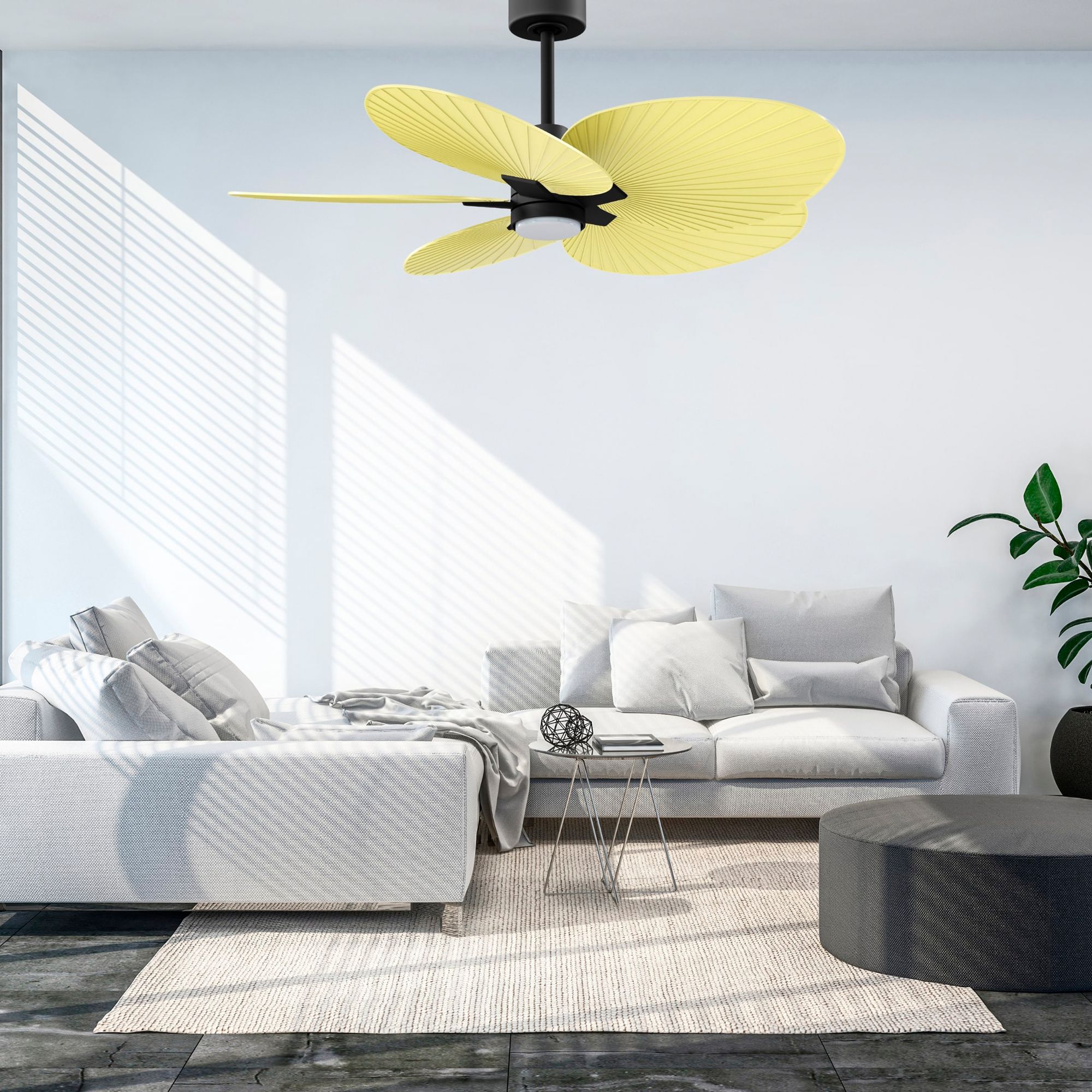 Image 5 48" Alessandra Black LED Ceiling Fan with Yellow Blades more views