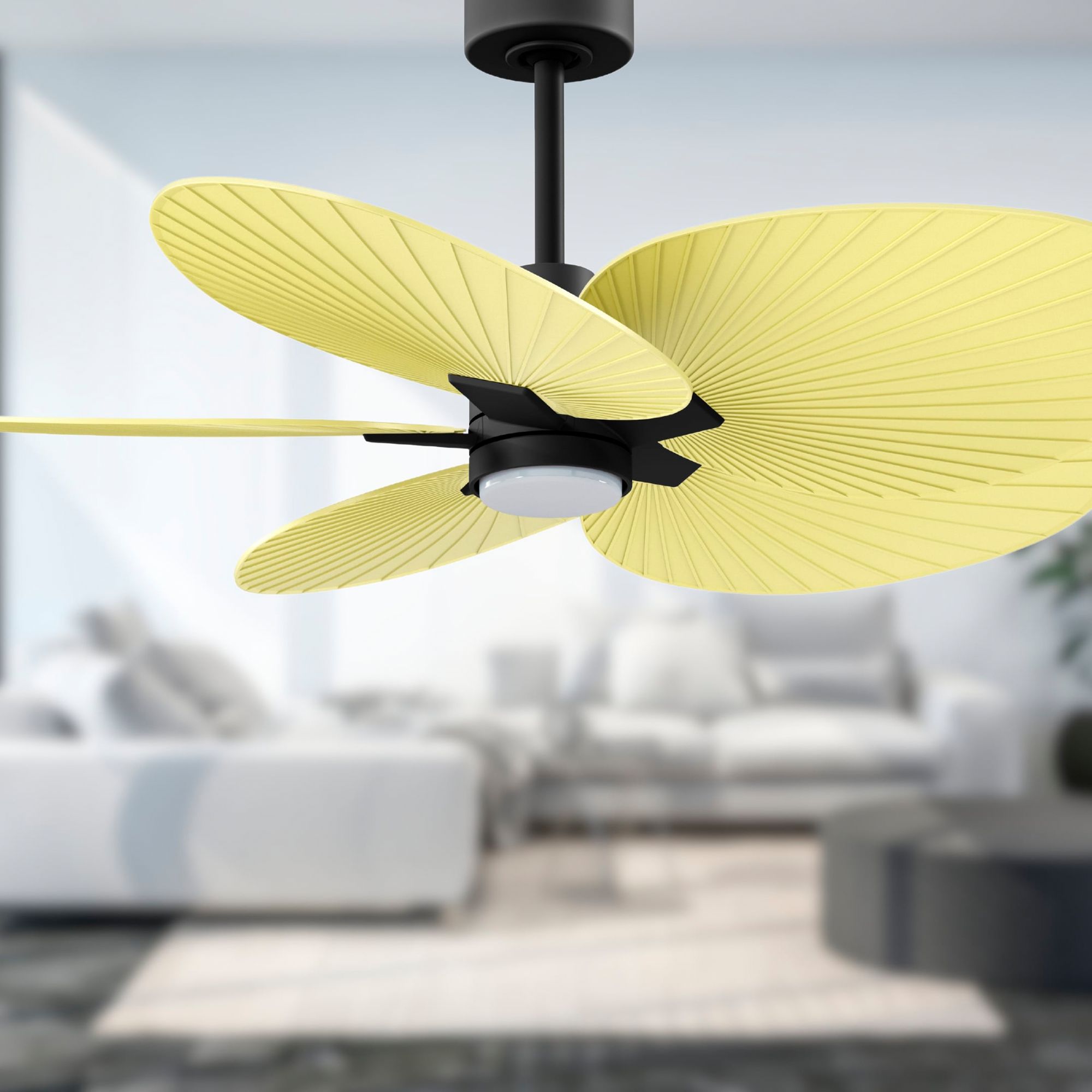 Image 7 48" Alessandra Black LED Ceiling Fan with Yellow Blades more views