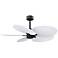 48" Alessandra Tropical Black and Matte White Ceiling Fan